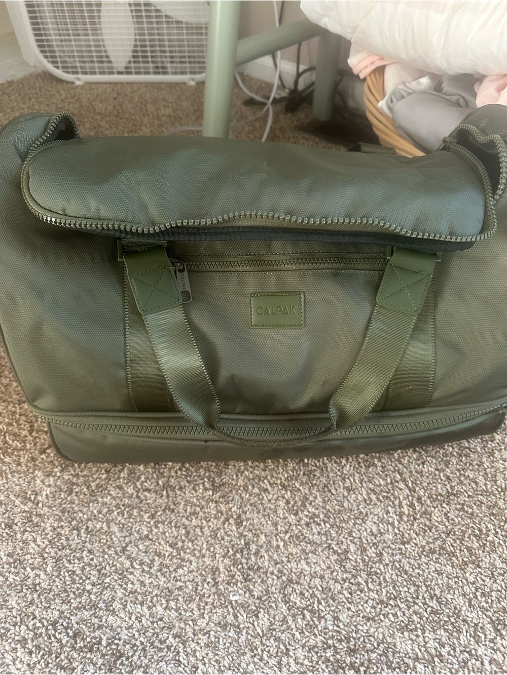 CALPAK Olive Green Weekender Duffel Bag